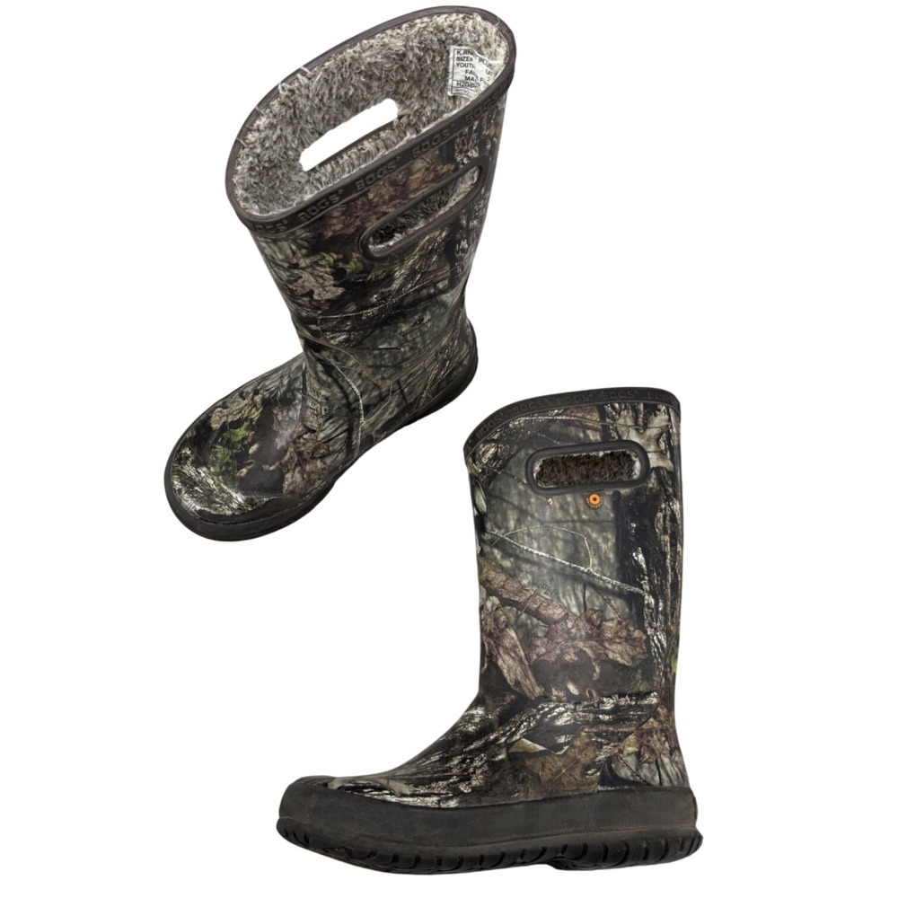Bogs Kids Rain boot Plush Classic High Mossy Oak Camo Waterproof Insulated Sz 2
